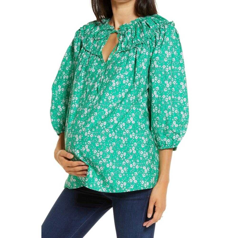 TOPSHOP | NWT‎ Green Floral Maternity Top | 6
